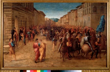 El rey de Francia Carlos VIII entrando en Florencia en noviembre de 1494