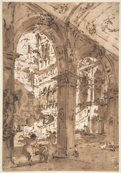 Capricho arquitectónico: patio de un palacio