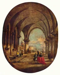 Capricho con la Arcada del Palacio Ducal y San Giorgio Maggiore, finales de 1780s, 1930
