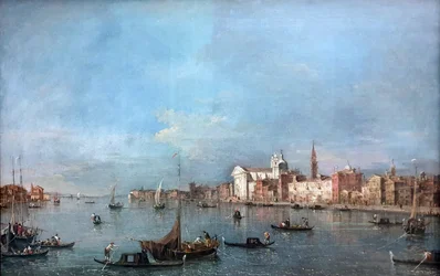 Alemán: Blick auf den Giudecca-Kanal nach Nordwesten mit den Zattere Vista sobre el Canal de la Giudecca hacia el noroeste con el Zattere