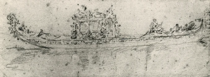 Góndola reservada a los embajadores, de Francesco Guardi (1712-1793), dibujo.