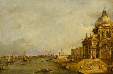 Santa Maria della Salute y la entrada al Gran Canal, Venecia, mirando al este