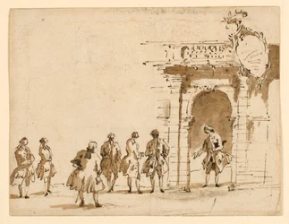 Boceto para una recepción en el Palazzo Surian