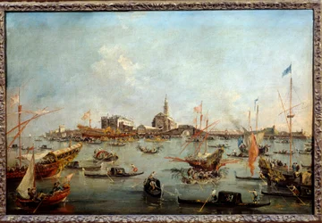 El Dogo en el Bucentauro en San Nicolo en Venecia el Día de la Ascensión