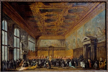 La audiencia concedida por el Dogo de Venecia en el Salón del Colegio del Palacio Ducal de Venecia