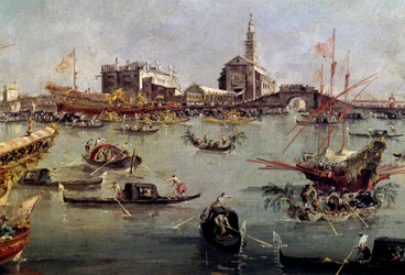 El dogo en el Bucentauro en San Nicolo del Lido en Venecia, Día de la Ascensión