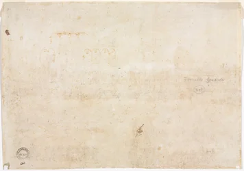 Tres bocetos de arcos (verso)