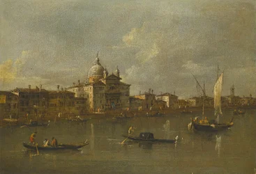 Venecia, una vista hacia la Giudecca y la iglesia de le Zitelle