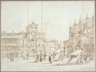 Vista de Venecia: la torre del reloj, plaza de San Marcos