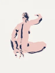 Figura desnuda agachada