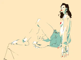 Elegante boceto de desnudo