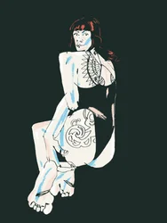 Elegante pose con tatuajes