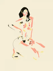 Boceto expresivo de una figura desnuda