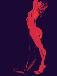 Desnudo rojo expresivo