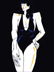 Figura de moda en negro