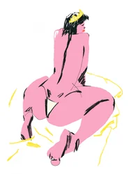 Desnudo femenino visto de espaldas