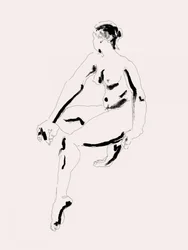 Dibujo minimalista de un desnudo