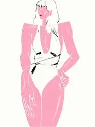 Ilustración de moda en rosa