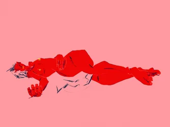 Figura reclinada roja
