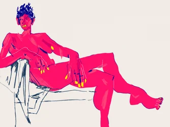 Retrato rosa estilizado