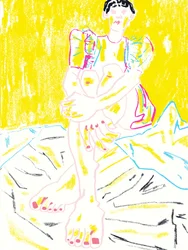 Figura sentada llena de vida