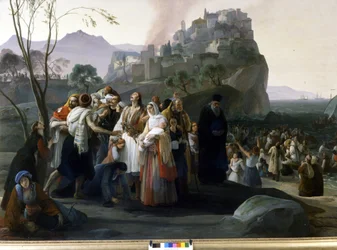 Francesco Hayez: Los refugiados de Parga (episodio de la Independencia de Grecia). Milán, Galería de Arte Moderno