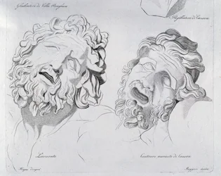 Cabezas de Laocoonte y Centauro moribundo por Canova