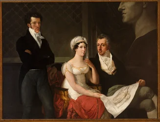 Retrato de la familia Cicognara, con el busto de Antonio Canova por Hayez, Francesco (1791-1882)