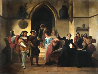 Stuart es condenado a muerte, c.1857 (óleo sobre madera)