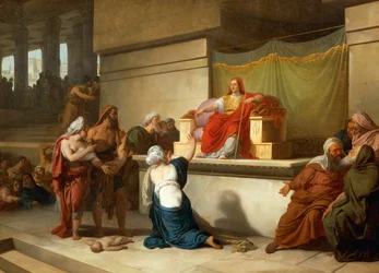 El juicio de Salomón, por Francesco Hayez (1791-1882), óleo, 54.4 x 75 cm