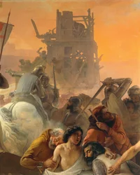 La sed sufrida por los primeros cruzados en Jerusalén (detalle)