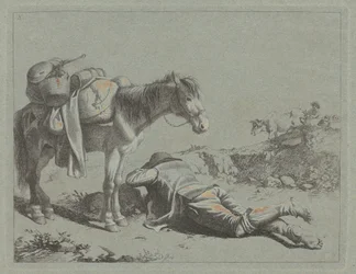 Pastor en reposo cerca de un caballo de carga, c. 1762