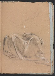 Cuaderno de bocetos de Verona: Estudio de drapeado página 35, 1760