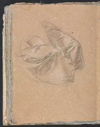 Cuaderno de bocetos de Verona: Estudio de drapeado página 50, 1760