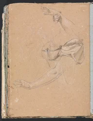 Cuaderno de Bocetos de Verona: Brazos y manos femeninas con drapeado (página 82)