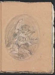 Cuaderno de bocetos de Verona: Figura con niño en medallón página 67, 1760
