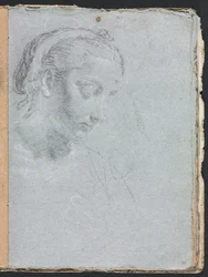 Cuaderno de bocetos de Verona: Cabeza y hombros de una mujer (página 61)