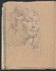 Cuaderno de bocetos de Verona: Cabeza de una mujer página 58, 1760