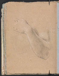 Cuaderno de bocetos de Verona: Brazo izquierdo y mano (página 46)