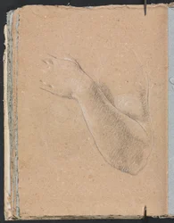 Cuaderno de bocetos de Verona: Brazo izquierdo y mano página 46, 1760