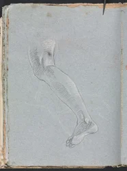 Cuaderno de bocetos de Verona: Pierna izquierda página 28, 1760