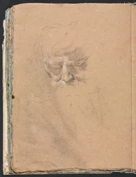 Cuaderno de bocetos de Verona: Cabeza masculina página 80, 1760