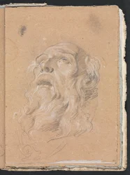 Cuaderno de bocetos de Verona: Cabeza masculina página 89, 1760