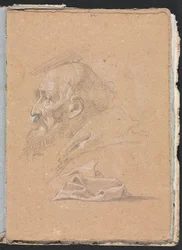 Cuaderno de bocetos de Verona: Monje de perfil con drapeado (página 87)