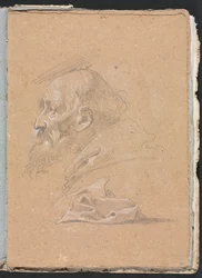 Cuaderno de bocetos de Verona: Monje de perfil con drapeado página 87, 1760