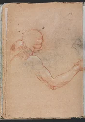 Cuaderno de bocetos de Verona: Desnudo con cabeza y brazo derecho (página 36)