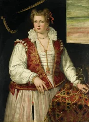 Retrato de mujer con ardilla