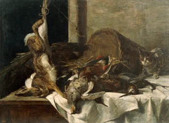 Naturaleza muerta con caggiagione (óleo sobre lienzo)