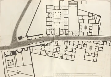 Gran plano de la entrada de la ciudad de Pompeya y sus edificios circundantes, de Ant..., 1804