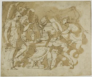 Camillus atacando a Brennus